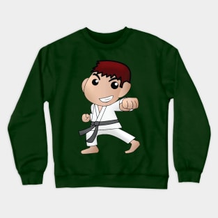 Karate Boy Punch Kawaii Male Anime Cartoon Character Crewneck Sweatshirt